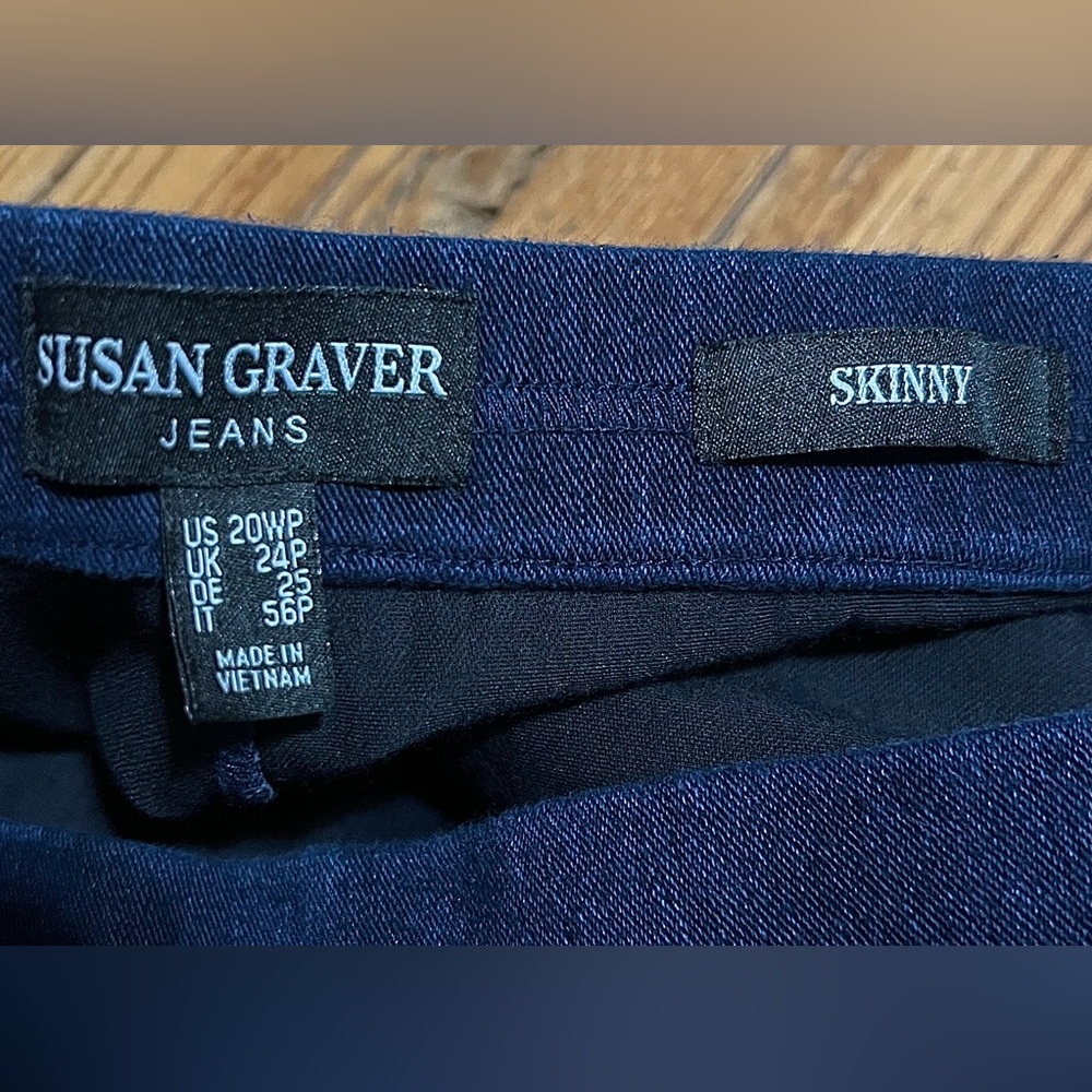 NEW: Susan Graver Petite Cool Touch Denim Pull-On Ankle Jean! Size 20WP. - Picture 11 of 16